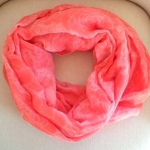 Pink Floral Infinity Scarf